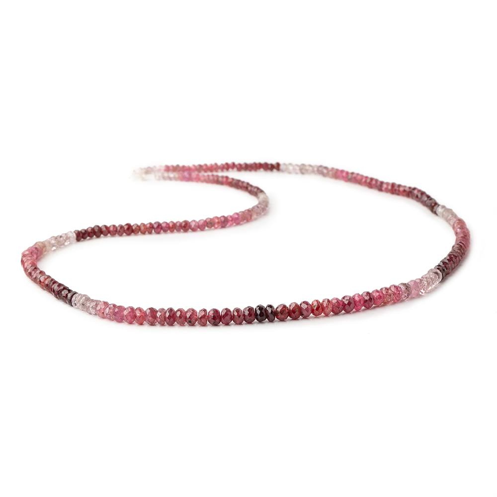 2.5-4mm Shaded Red Spinel Faceted Rondelle Beads 18 inch 215 pieces - Beadsofcambay.com