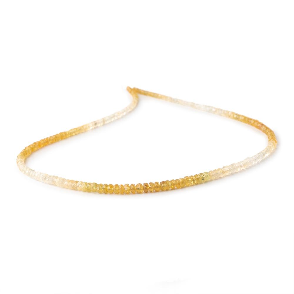 2.5-4mm Shaded Yellow Sapphire Faceted Rondelle Beads 15 inch 230 pieces - Beadsofcambay.com