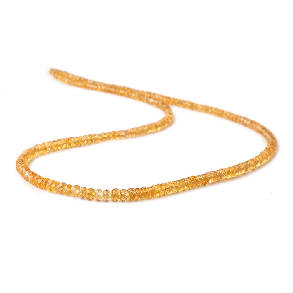 2.5-4mm Yellow Songia Sapphire Faceted Rondelle Beads 16 inch 220 pieces AA - Beadsofcambay.com