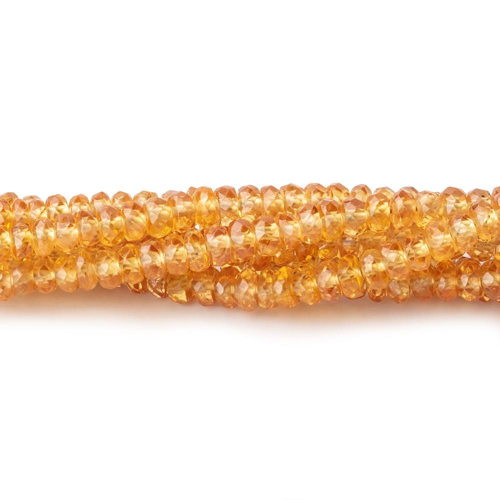 2.5-4mm Yellow Songia Sapphire Faceted Rondelle Beads 16 inch 220 pieces AA - Beadsofcambay.com