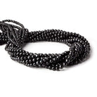 2.5-5.5mm Black Spinel Faceted Rounds 16 inch 95 beads - Beadsofcambay.com