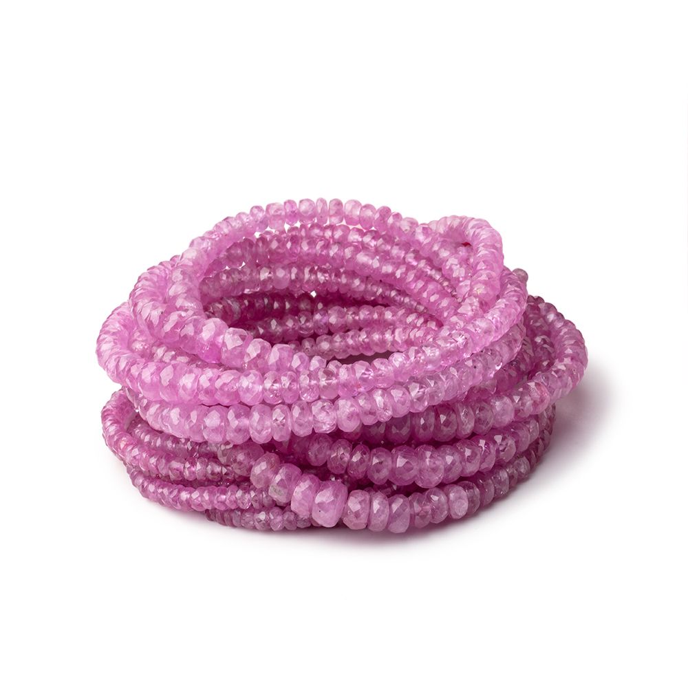 2.5-5mm Burmese Ruby Faceted Rondelle Beads 16 inch 200 pieces - Beadsofcambay.com