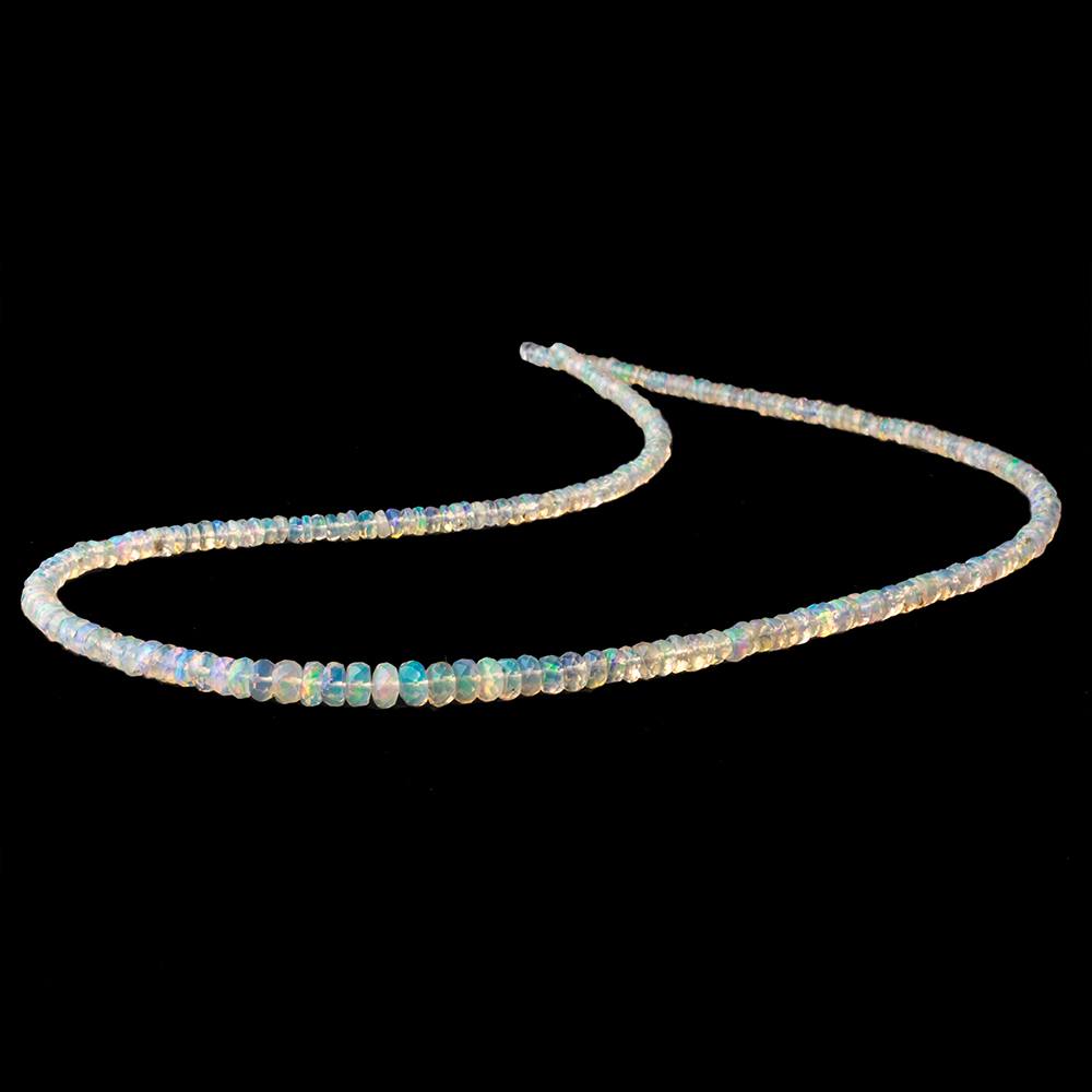 2.5-5mm Ethiopian Opal faceted rondelles 18 inch 275 beads - Beadsofcambay.com