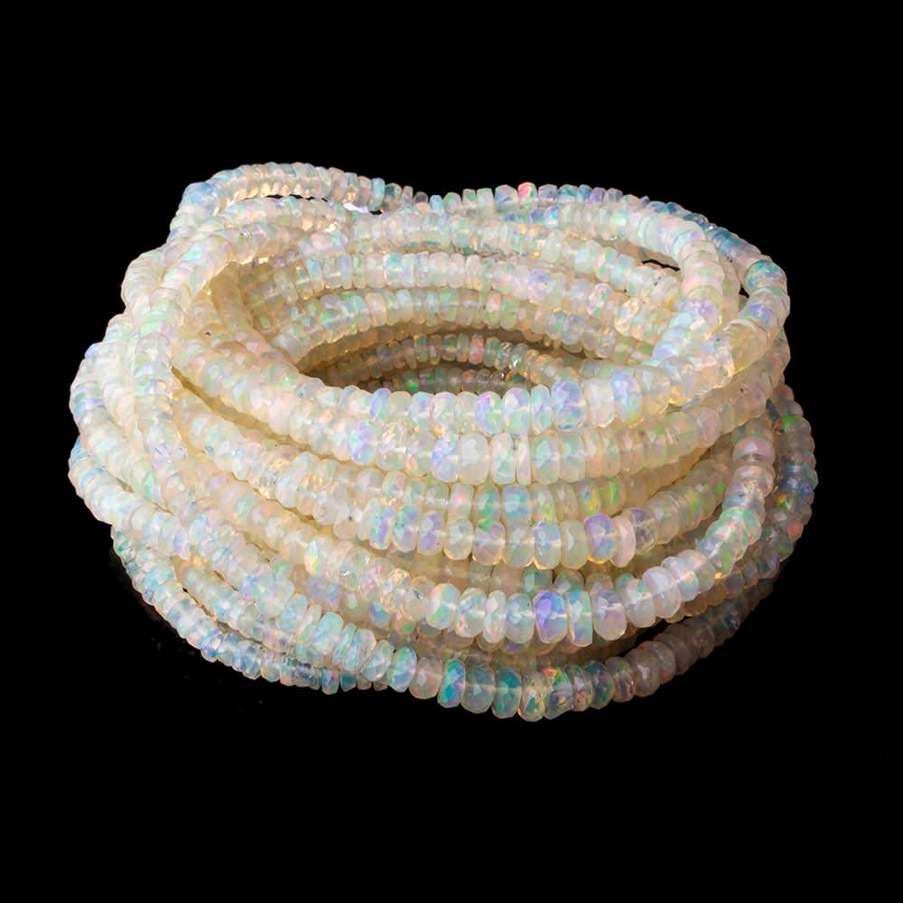 2.5-5mm Ethiopian Opal faceted rondelles 18 inch 275 beads - Beadsofcambay.com