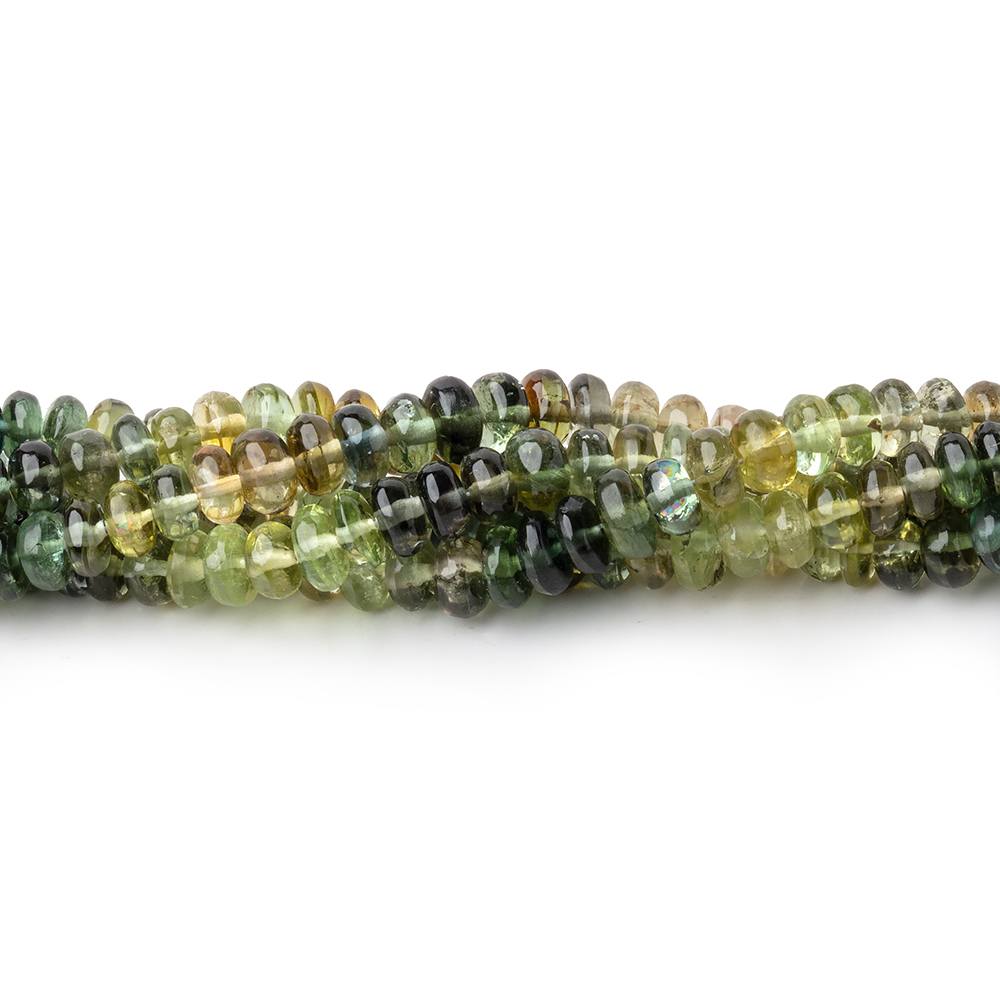2.5-5mm Shaded Green Tourmaline Plain Rondelle Beads 18 inch 215 pieces AAA - Beadsofcambay.com