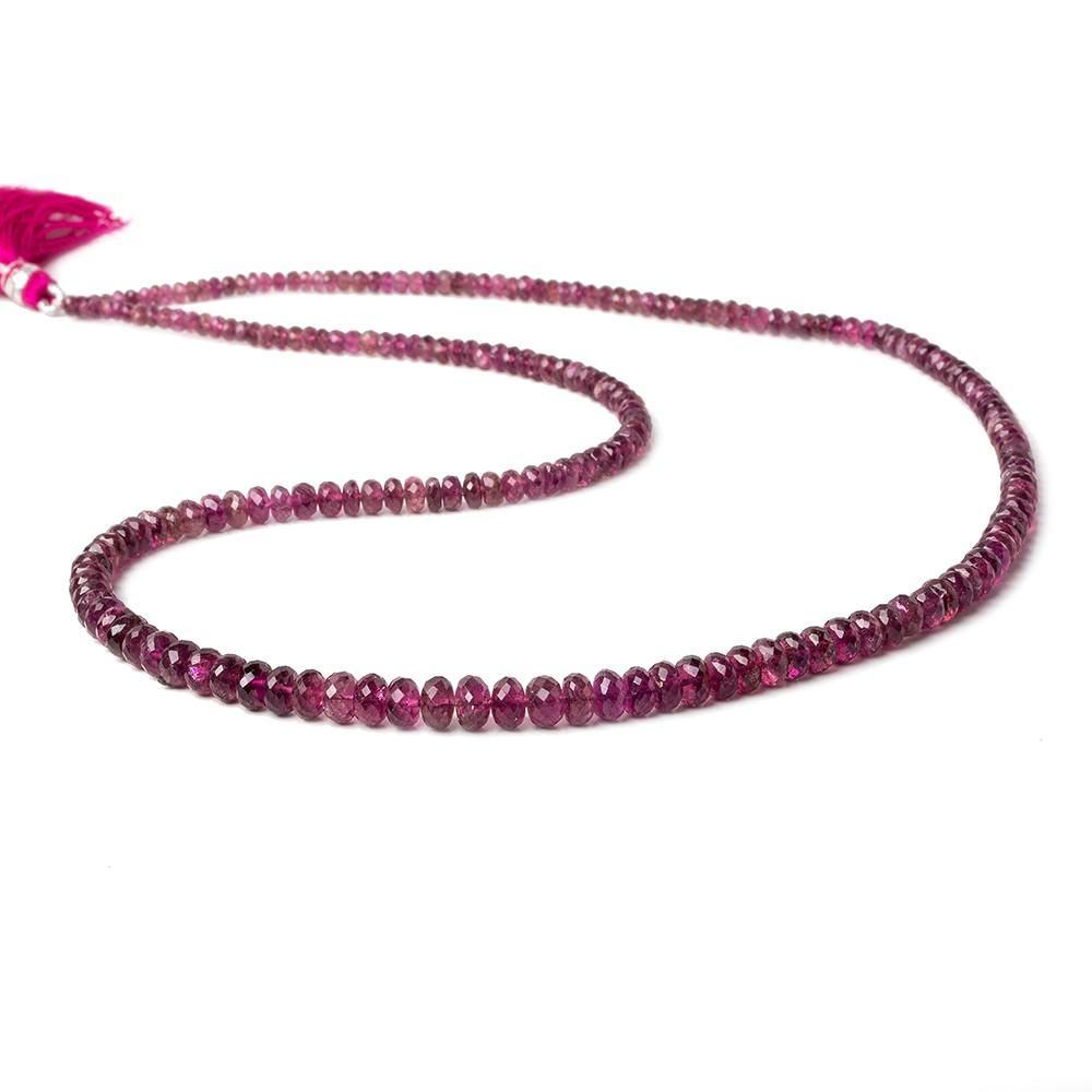 2.5-6.5mm Rubelite Tourmaline Faceted Rondelle Beads 20 inch 180 pcs AAA Quality - Beadsofcambay.com