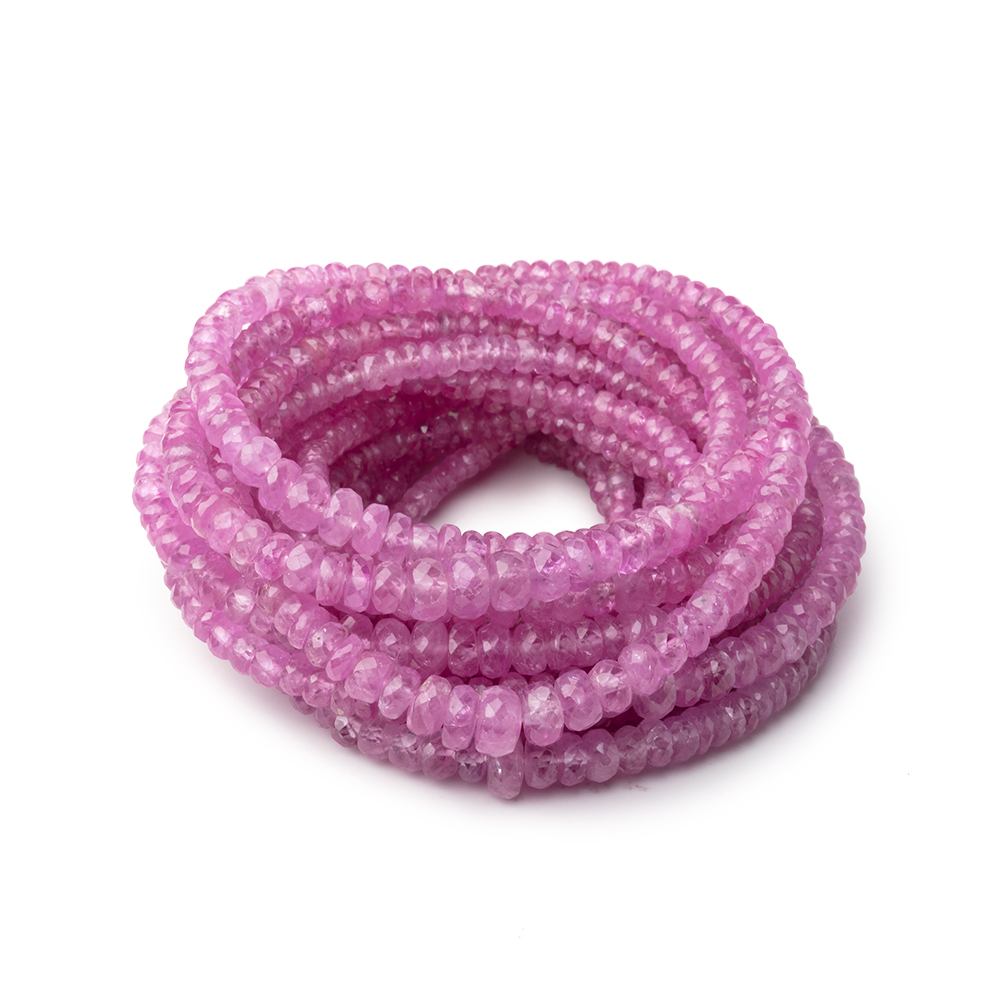 2.5-6mm Burmese Ruby Faceted Rondelle Beads 16 inch 180 pieces - Beadsofcambay.com