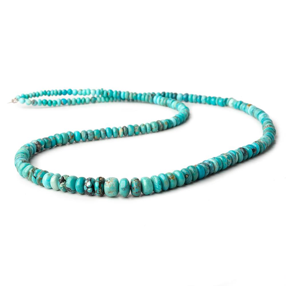 2.5-6mm Chinese Turquoise plain rondelles 18 inch 195 beads - Beadsofcambay.com
