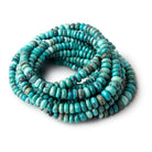 2.5-6mm Chinese Turquoise plain rondelles 18 inch 195 beads - Beadsofcambay.com