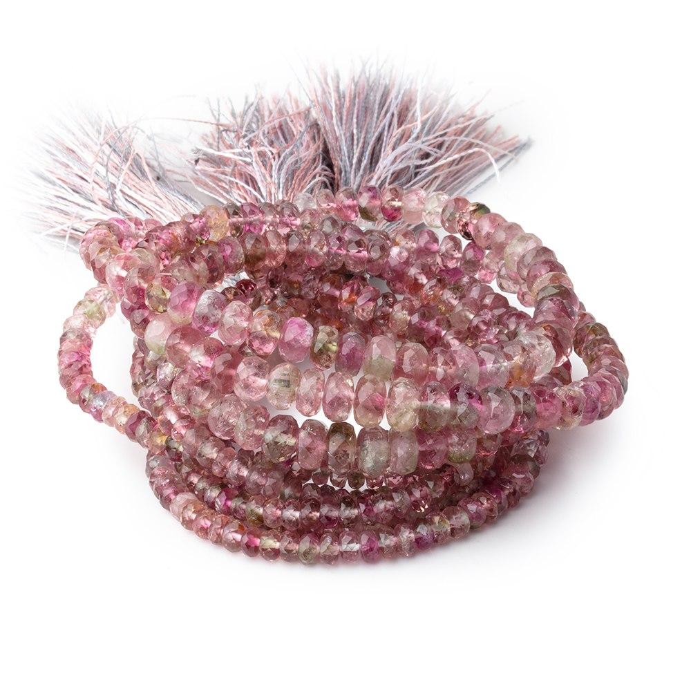 2.5-6mm Multi Color Tourmaline Faceted Rondelle Beads 15 inch 163 pieces - Beadsofcambay.com