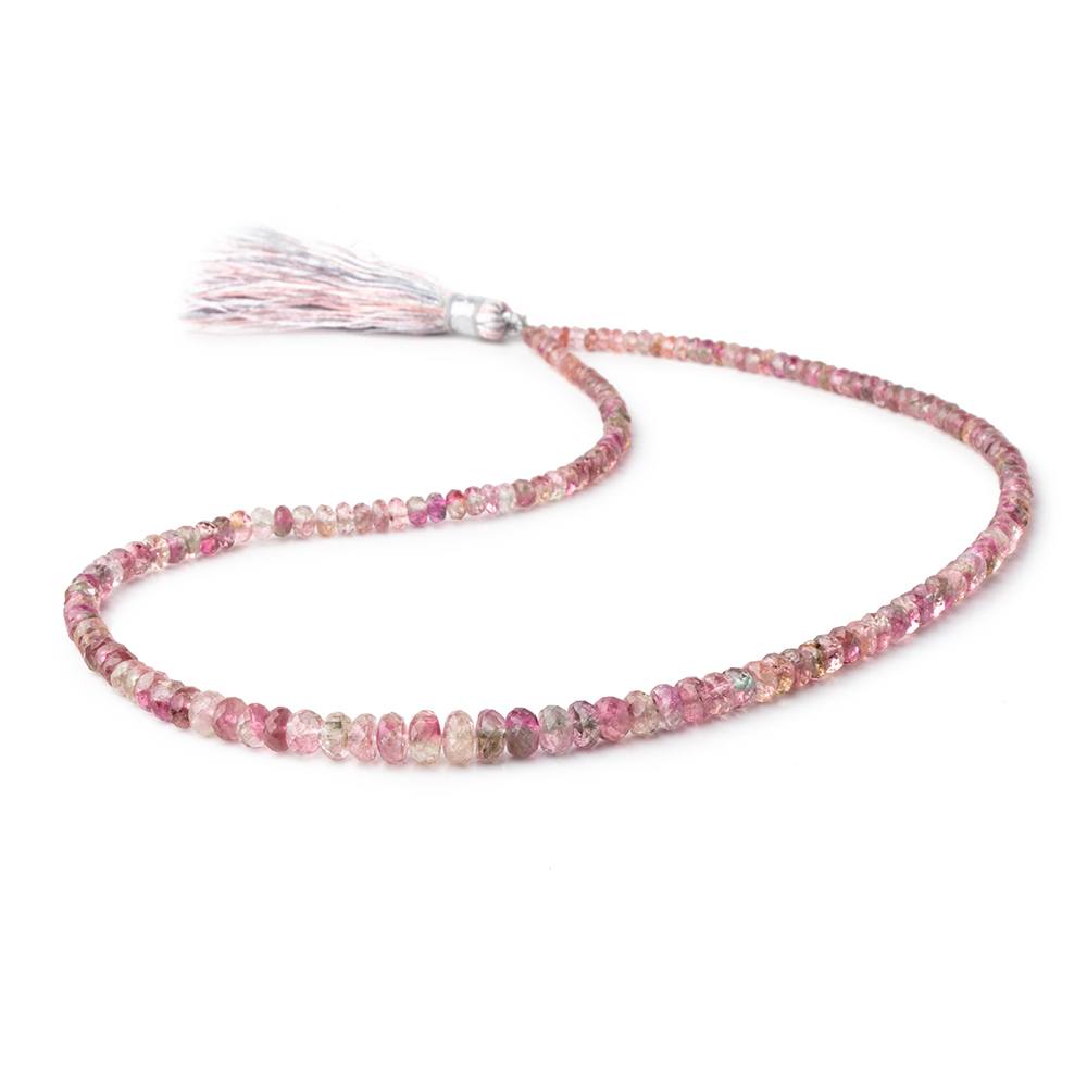 2.5-6mm Multi Color Tourmaline Faceted Rondelle Beads 15 inch 163 pieces - Beadsofcambay.com