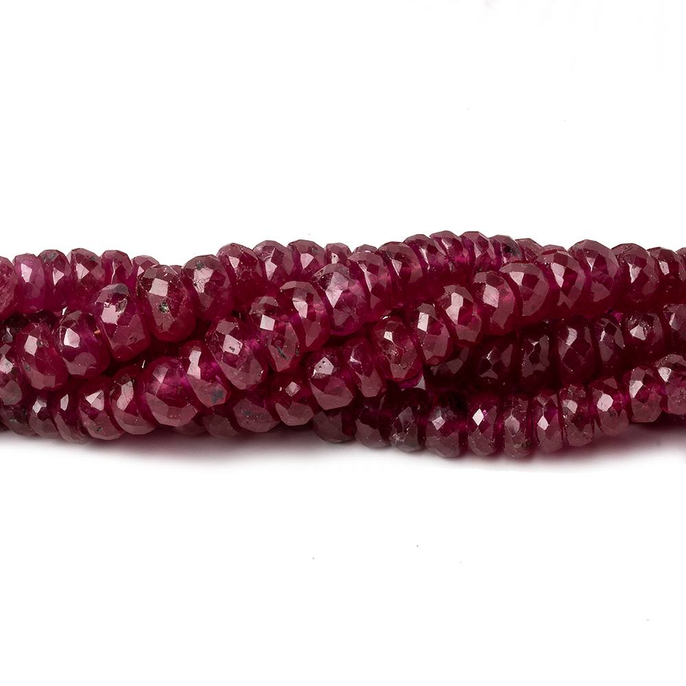 2.5-6mm Ruby faceted rondelle beads 16 inch 200 pieces - Beadsofcambay.com