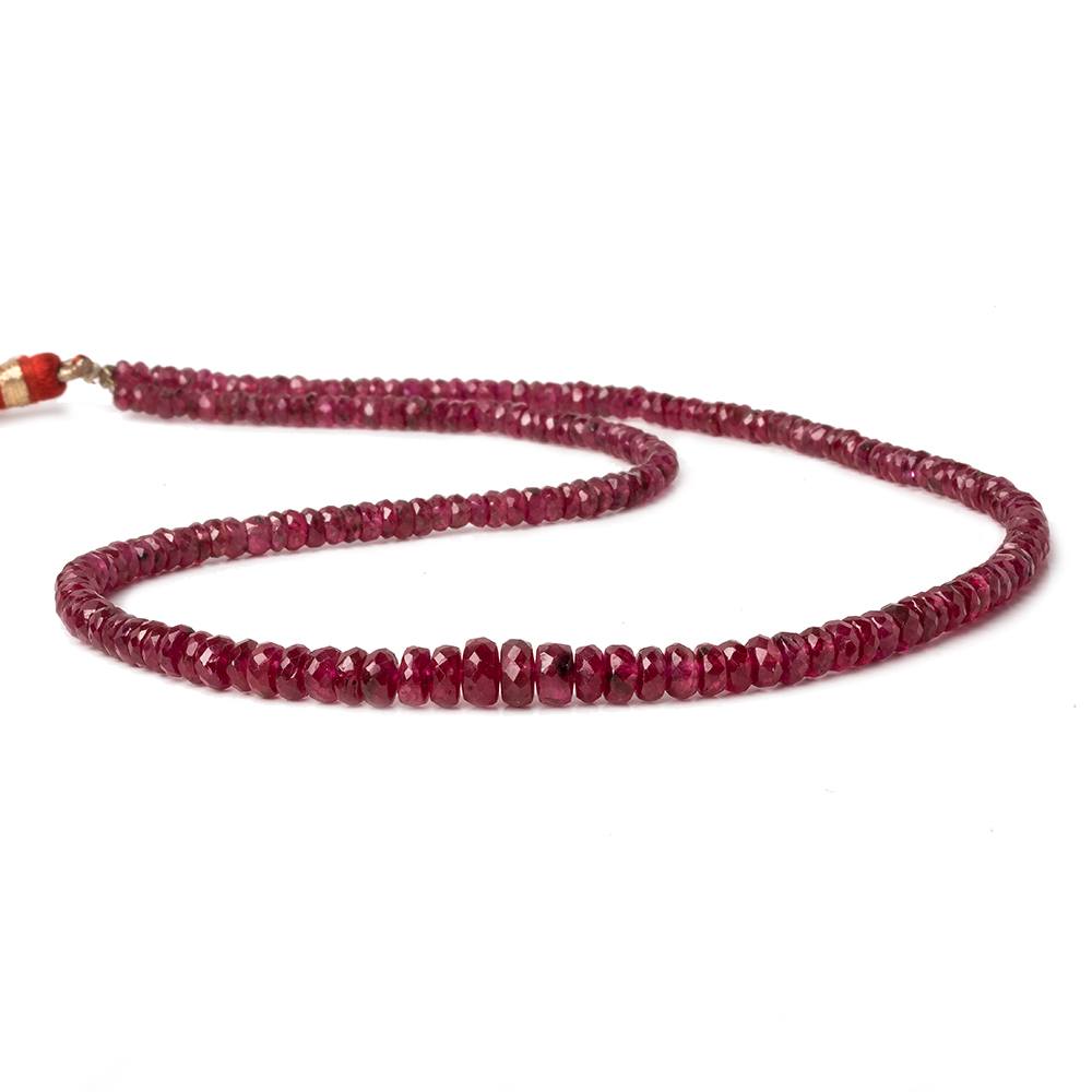 2.5-6mm Ruby faceted rondelle beads 16 inch 200 pieces - Beadsofcambay.com