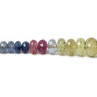 2.5-7mm Multi-gemstone of Ruby, Sapphire, Emerald Faceted Rondelle Beads 22 inch 223 pieces - Beadsofcambay.com