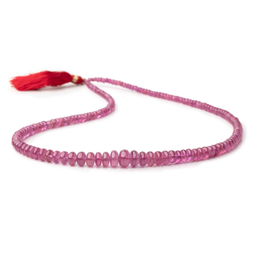 2.5-7mm Ruby Plain Rondelle Beads 16 inch 172 pieces - Beadsofcambay.com