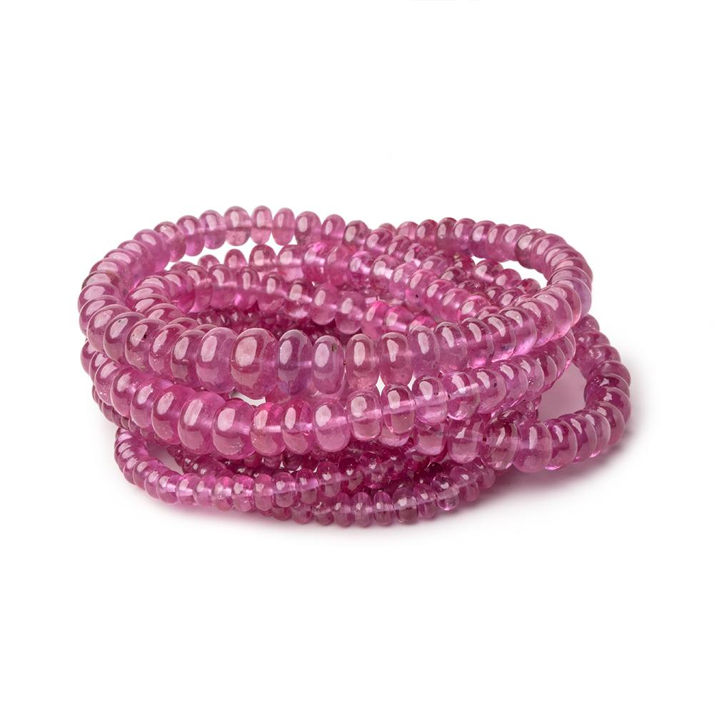 2.5-7mm Ruby Plain Rondelle Beads 16 inch 172 pieces - Beadsofcambay.com