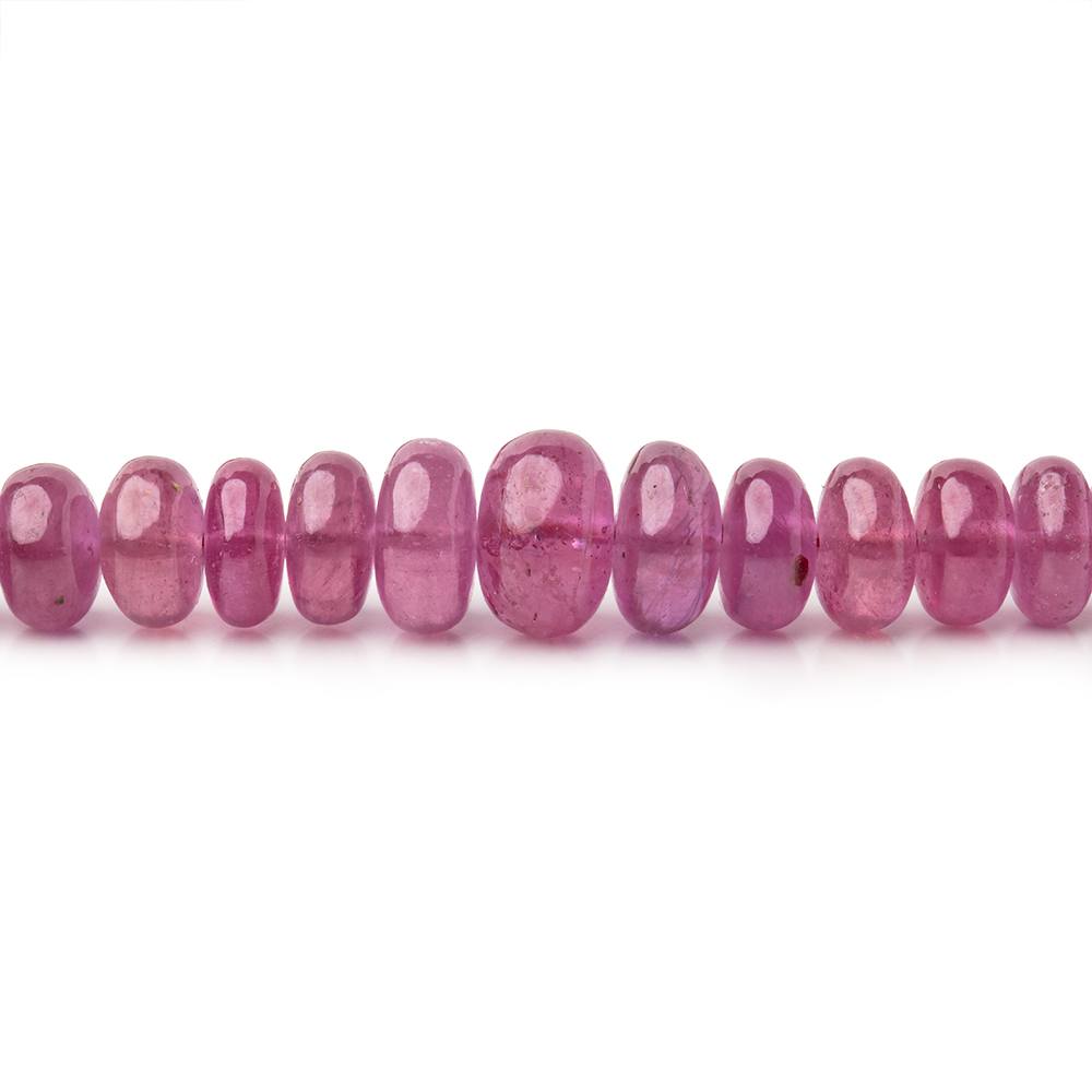 2.5-7mm Ruby Plain Rondelle Beads 16 inch 172 pieces - Beadsofcambay.com