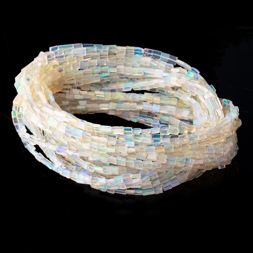 2.5-8mm Ethiopian Opal Plain Rectangle Beads 18 inch 105 pieces - Beadsofcambay.com