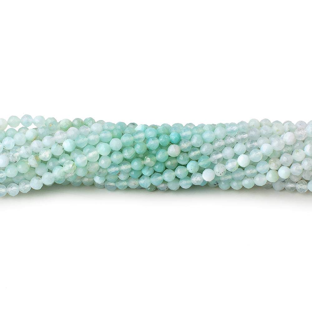 2.5 mm Blue Peruvian Opal Micro Faceted Round Beads 16 inch 155 pieces - Beadsofcambay.com