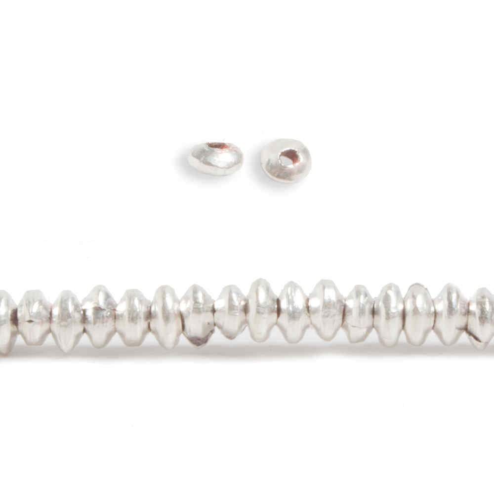 2.5 mm Sterling Silver Plated Copper Strand Plain Rondelle 8 inch 95 beads - Beadsofcambay.com