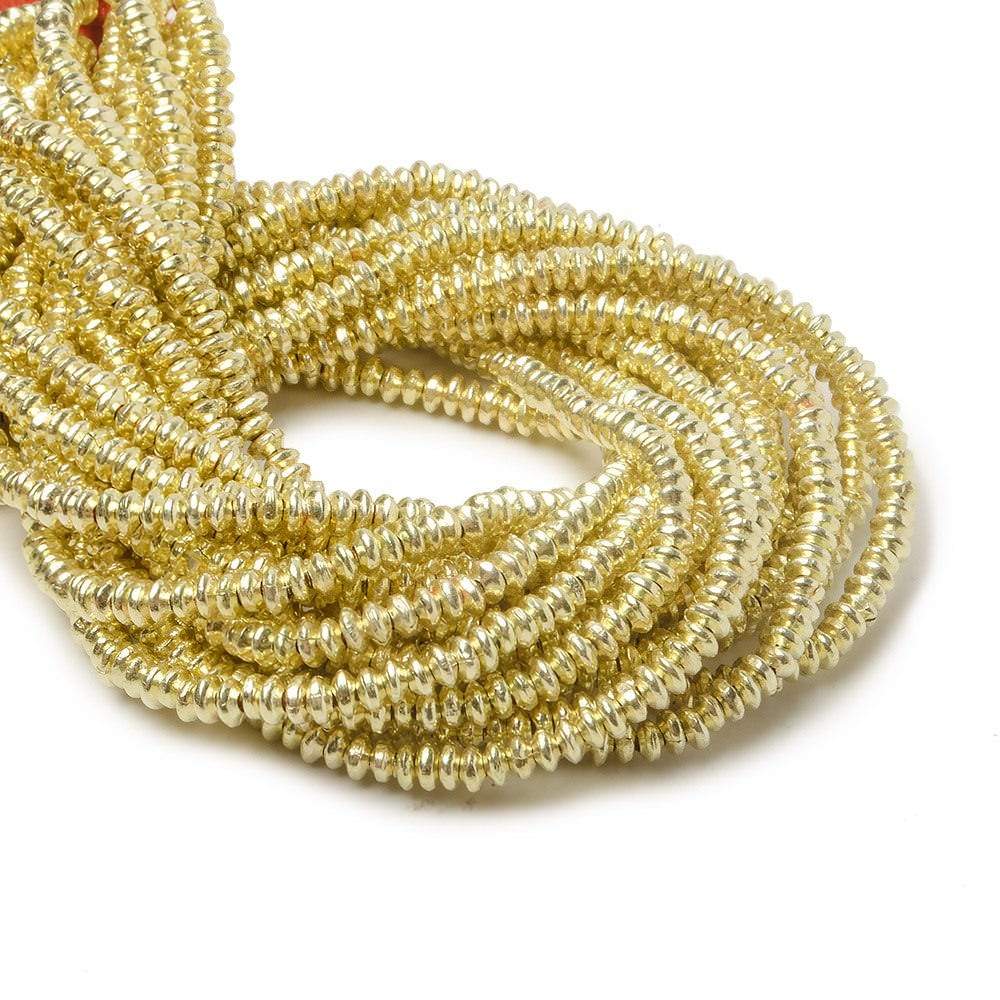2.5mm 14kt Gold Plated Copper Plain Disc 8 inch 152 pieces - Beadsofcambay.com