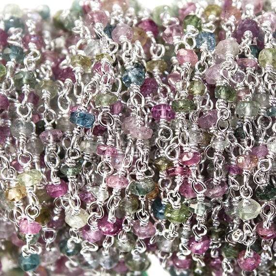 2.5mm Afghani Tourmaline Sterling Silver Chain by the foot - Beadsofcambay.com