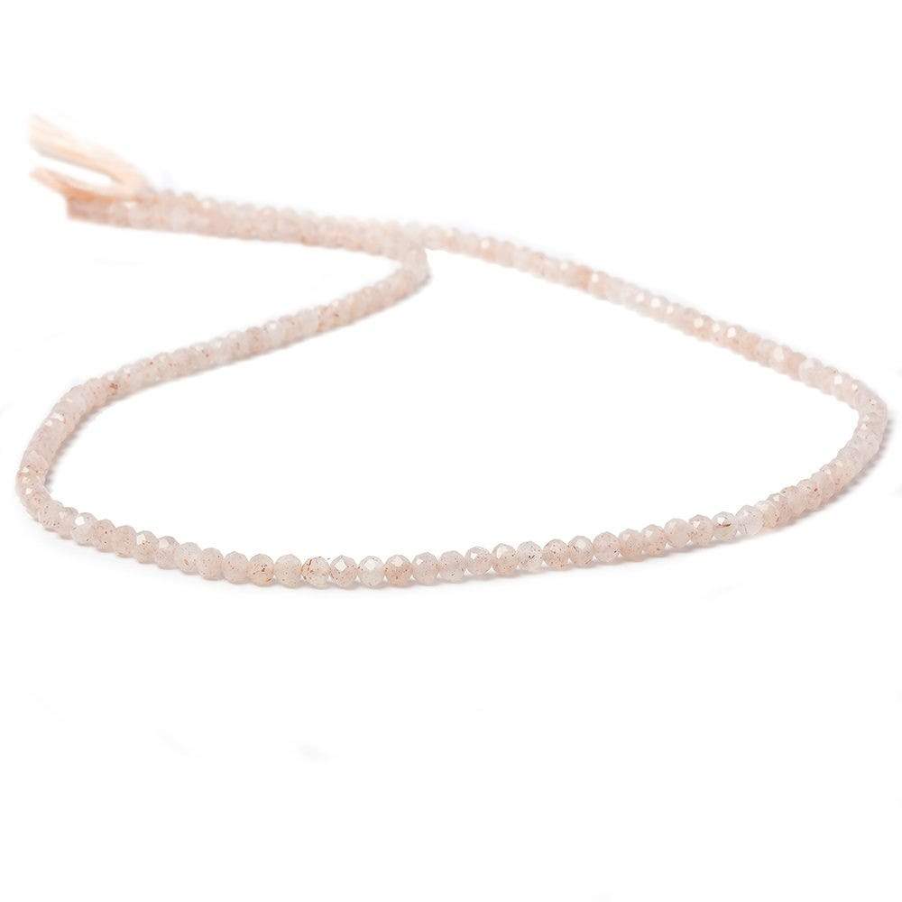 2.5mm Angel Skin Peach Moonstone Micro Faceted rondelles 13 inch 154 beads - Beadsofcambay.com