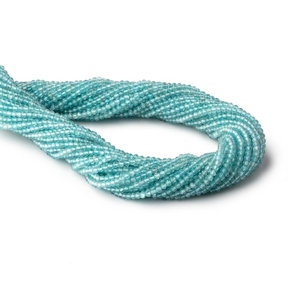 2.5mm Aqua Blue Apatite Micro Faceted Rondelle Beads 12.5 inch 157 pieces AA - Beadsofcambay.com