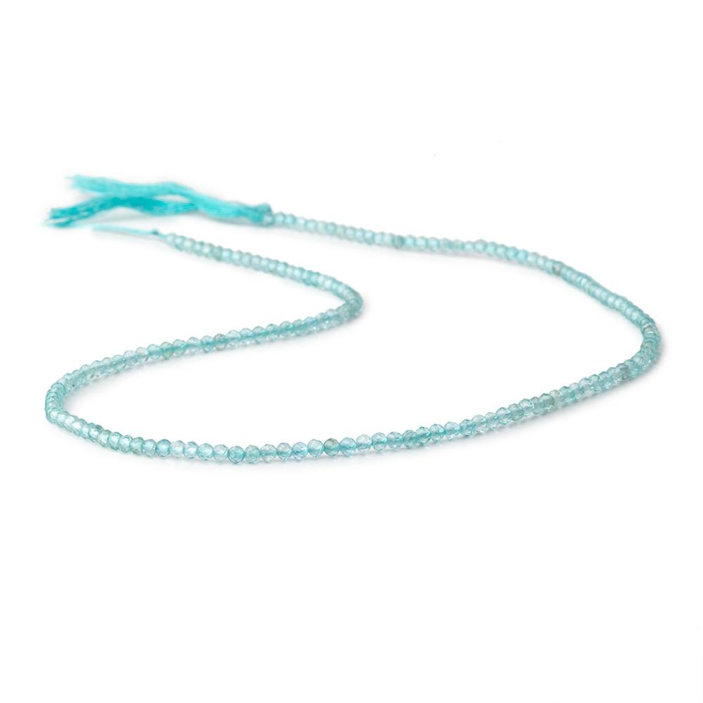 2.5mm Aqua Blue Apatite Micro Faceted Rondelle Beads 12.5 inch 157 pieces AA - Beadsofcambay.com