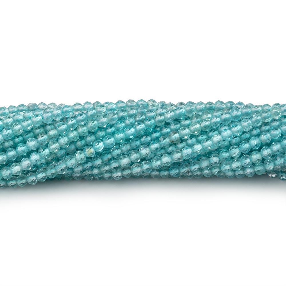 2.5mm Aqua Blue Apatite Micro Faceted Rondelle Beads 12.5 inch 157 pieces AA - Beadsofcambay.com