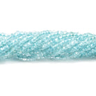 2.5mm Aquamarine faceted rondelle beads 13.5 inches 242 pieces - Beadsofcambay.com