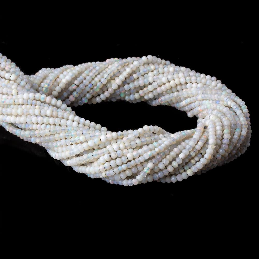 2.5mm Australian Grey Beige Opal micro faceted rondelles 12.5 inch 145 beads - Beadsofcambay.com