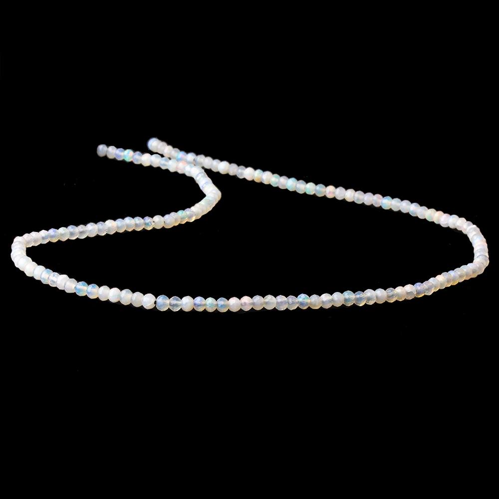 2.5mm Australian Grey Beige Opal micro faceted rondelles 12.5 inch 145 beads - Beadsofcambay.com