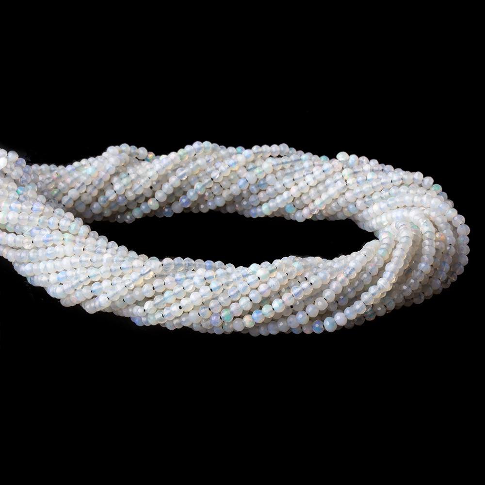 2.5mm Australian Opal micro faceted rondelles 12.5 inch 145 beads - Beadsofcambay.com