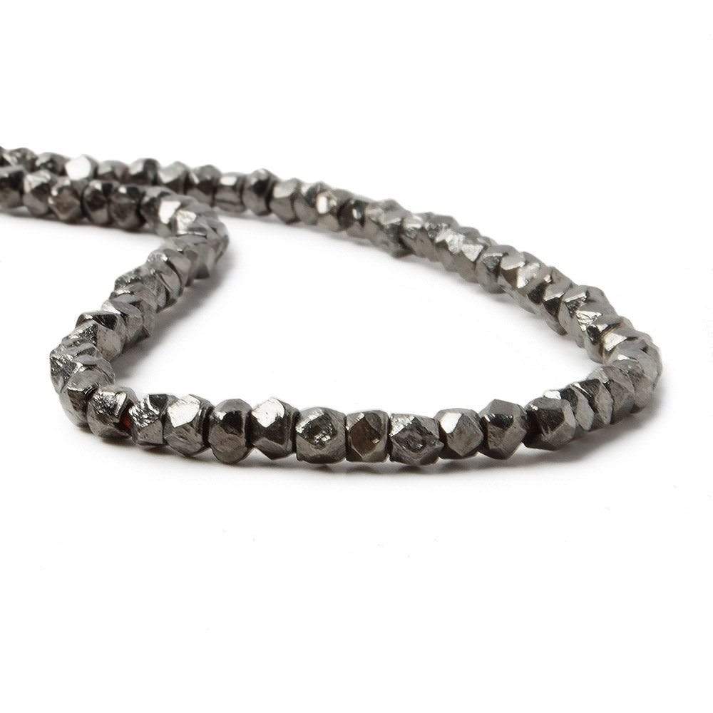 2.5mm Black Gold plated Faceted Nugget Bead 8 inch 82 beads - Beadsofcambay.com