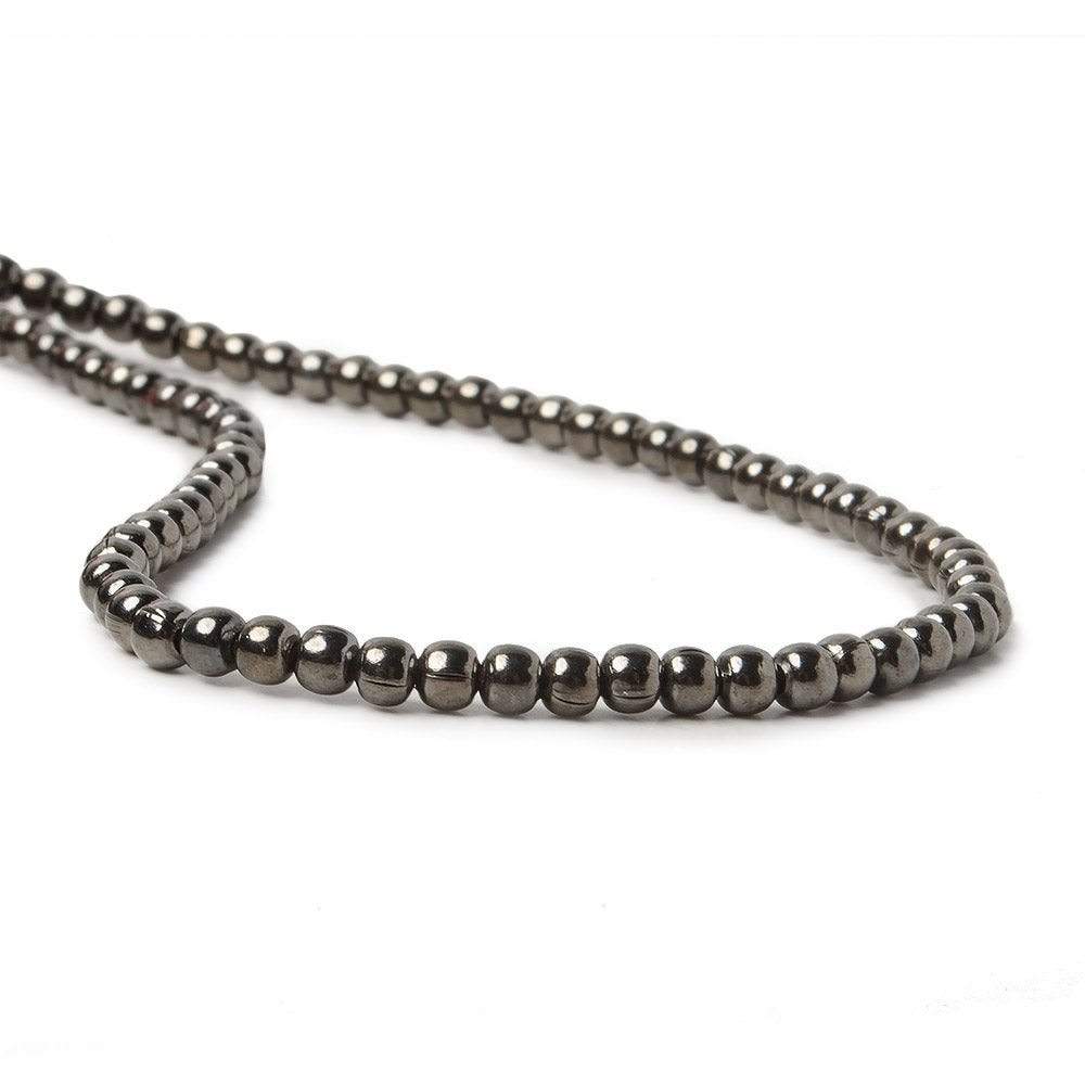 2.5mm Black Gold plated plain round Beads 76 pieces 8 inch - Beadsofcambay.com
