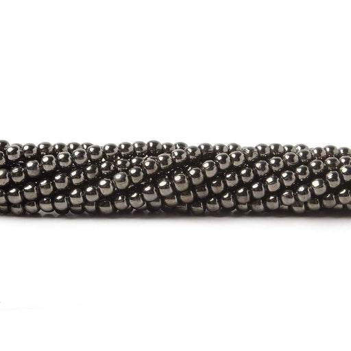2.5mm Black Gold plated plain round Beads 76 pieces 8 inch - Beadsofcambay.com