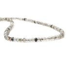 2.5mm Black Tourmalinated Quartz Faceted Rondelles 14 inch 179 beads - Beadsofcambay.com