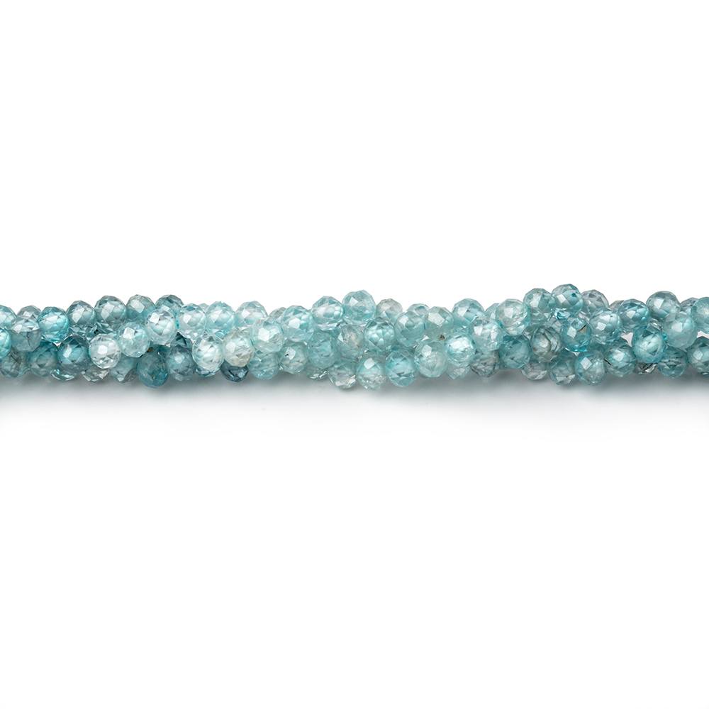 2.5mm Blue Zircon Micro Faceted Rondelle Beads 12.25 inch 150 pieces AA - Beadsofcambay.com