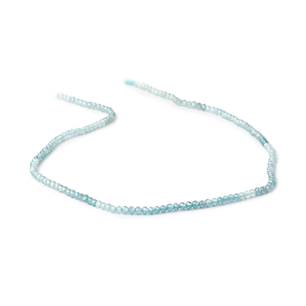 2.5mm Blue Zircon Micro Faceted Rondelle Beads 12.25 inch 150 pieces AA - Beadsofcambay.com