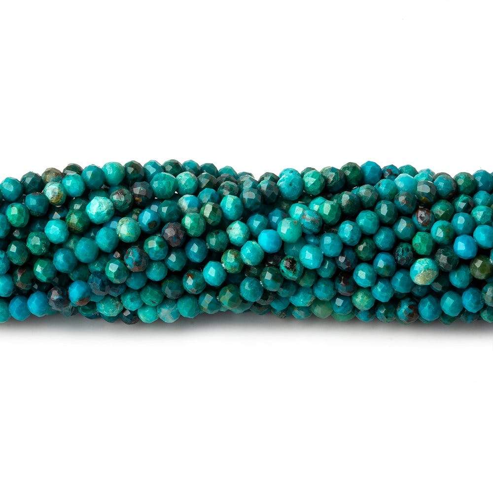 2.5mm Chrysocolla micro faceted round beads 12.5 inch 145 pieces - Beadsofcambay.com