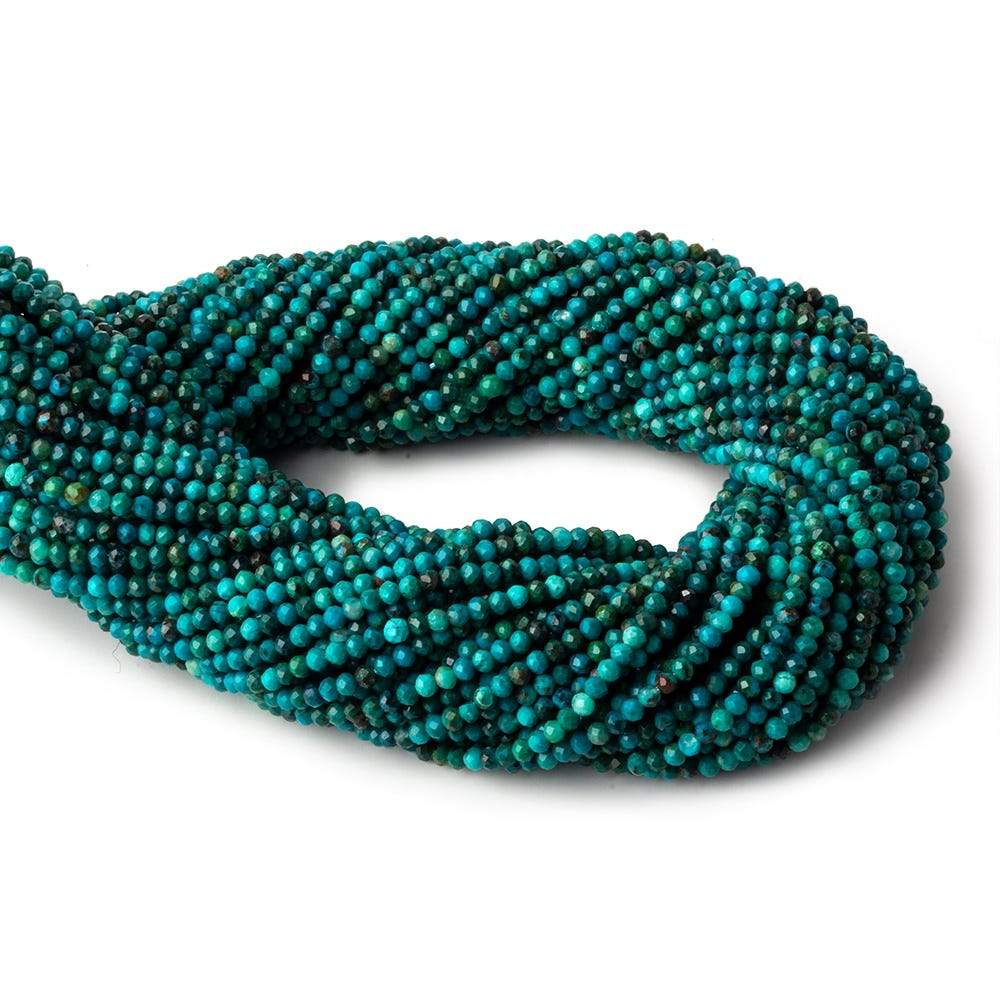 2.5mm Chrysocolla micro faceted round beads 12.5 inch 145 pieces - Beadsofcambay.com