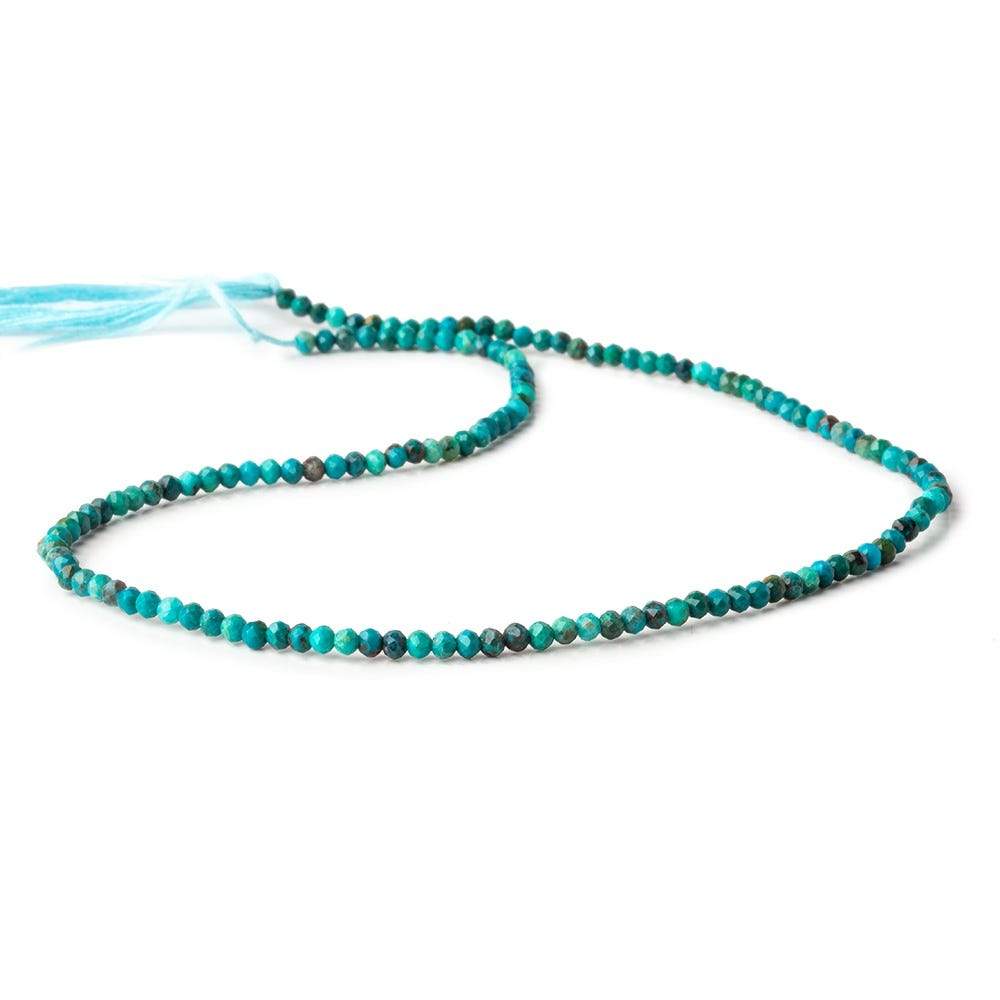 2.5mm Chrysocolla micro faceted round beads 12.5 inch 145 pieces - Beadsofcambay.com