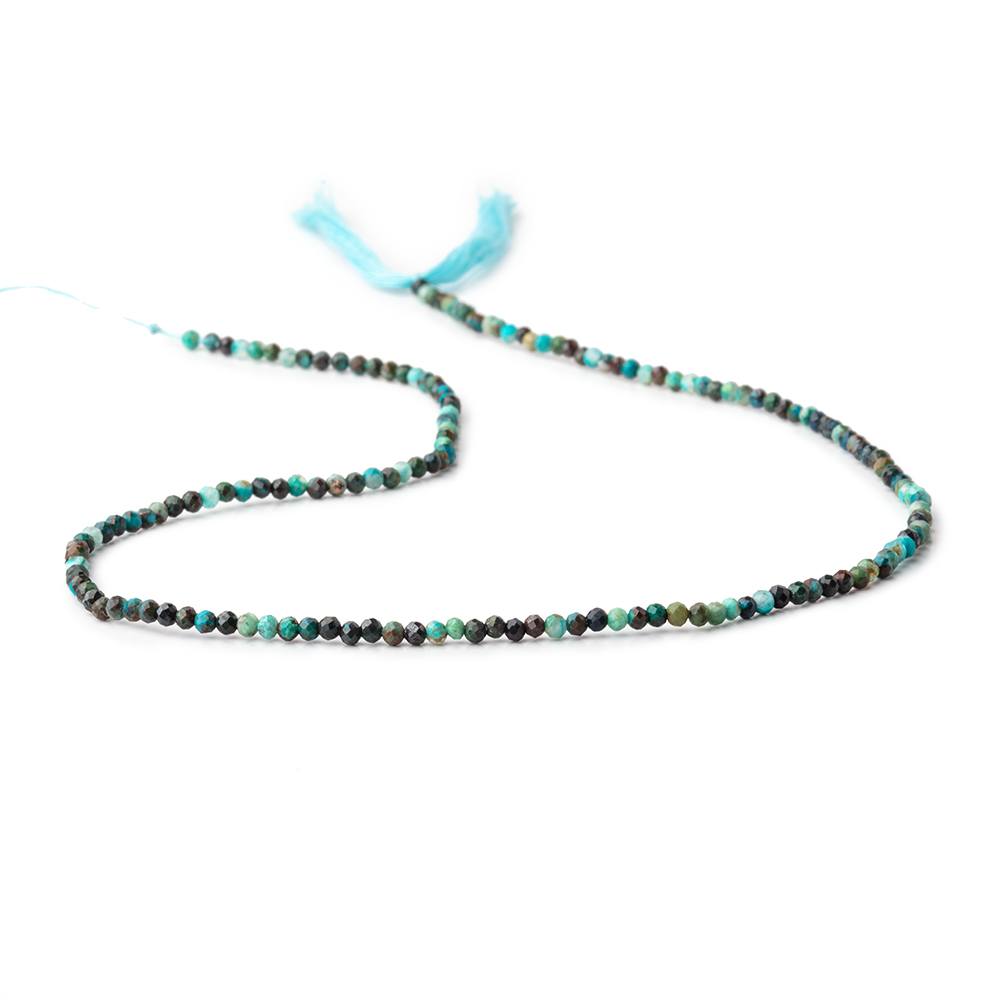 2.5mm Chyrsocolla Micro Faceted Rondelle Beads 12.5 inch 154 pieces - Beadsofcambay.com