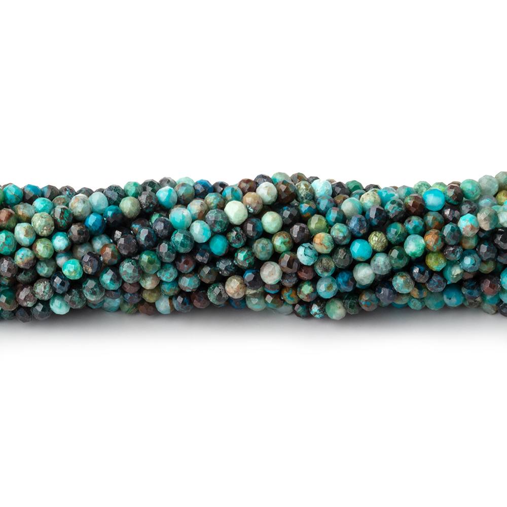 2.5mm Chyrsocolla Micro Faceted Rondelle Beads 12.5 inch 154 pieces - Beadsofcambay.com