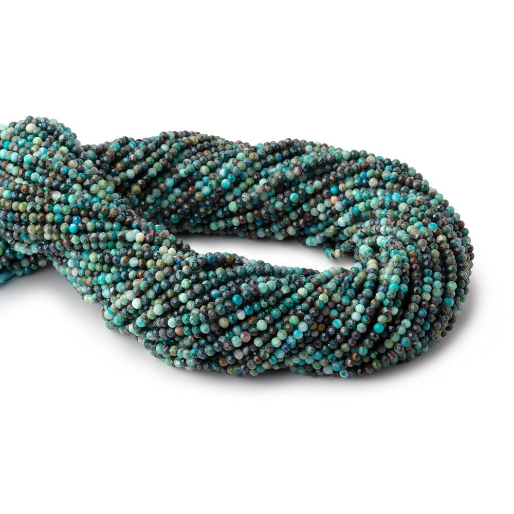 2.5mm Chyrsocolla Micro Faceted Rondelle Beads 12.5 inch 154 pieces - Beadsofcambay.com