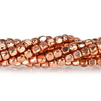 2.5mm Copper Cube 8 inch 78 pcs - Beadsofcambay.com