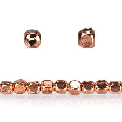 2.5mm Copper Cube 8 inch 78 pcs - Beadsofcambay.com