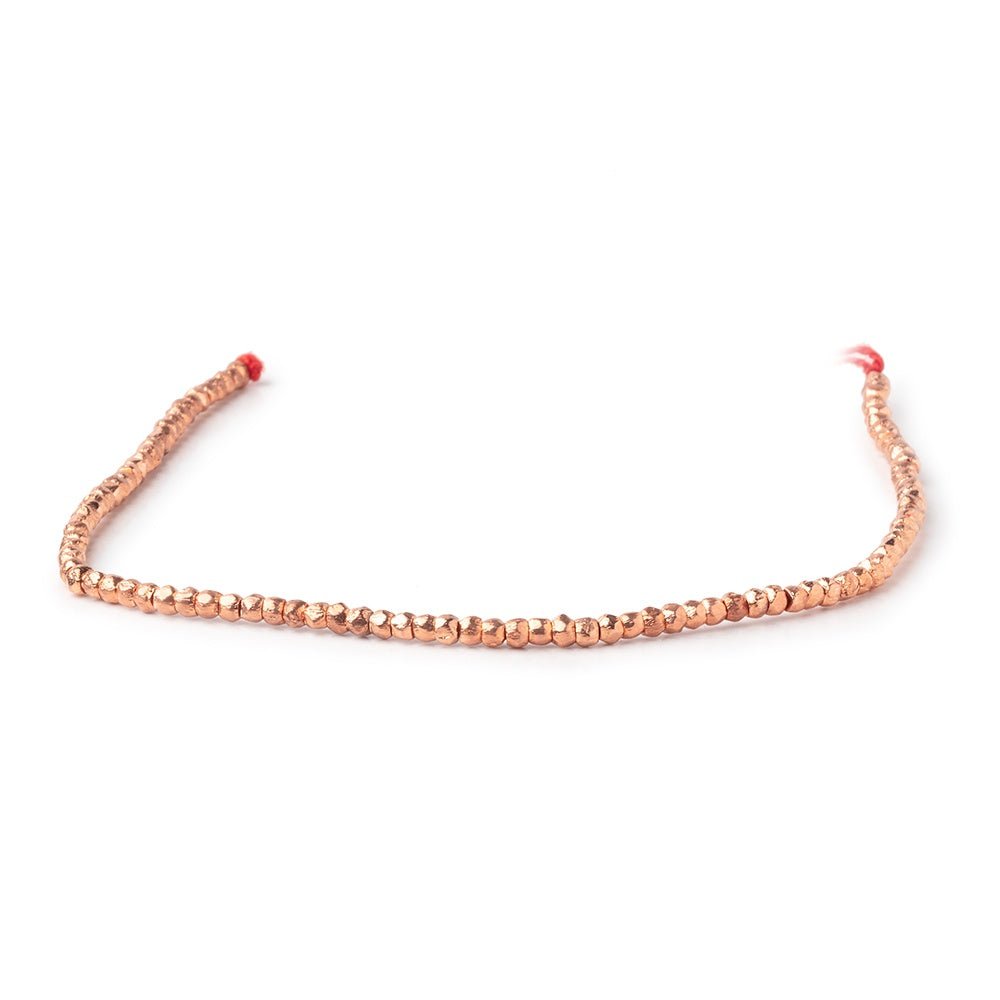 2.5mm Copper Faceted Nugget Beads 8 inch 99 pieces - Beadsofcambay.com