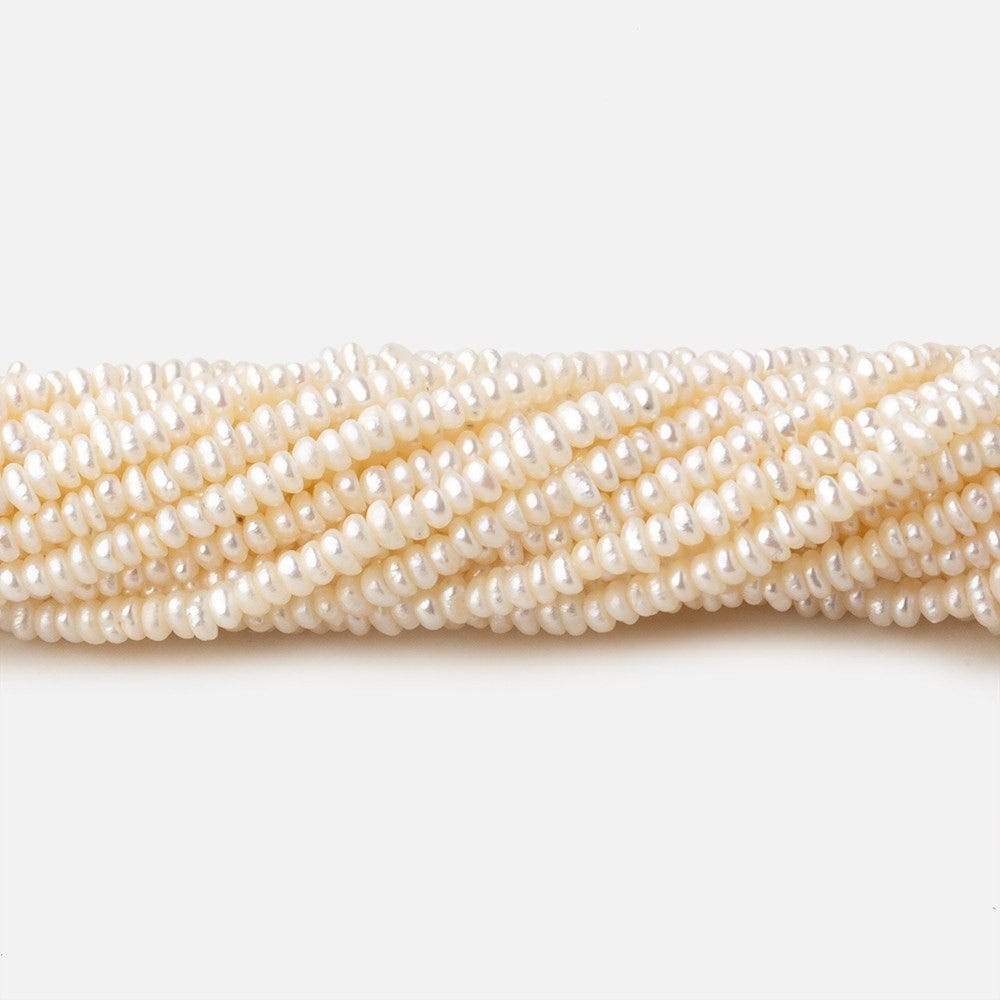 2.5mm Cream White center drilled Baroque freshwater pearls 16 inch 300 pieces - Beadsofcambay.com